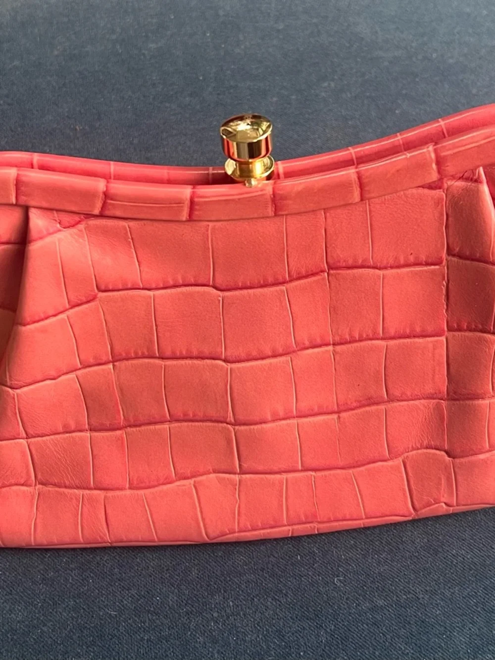 Banana Republic Pink Croc-Embossed Clutch - Picture 2 of 6